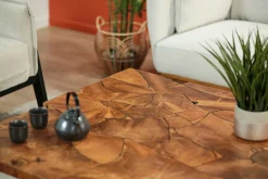Table basse carrée teck massif recyclé D100 cm BALTIMORE