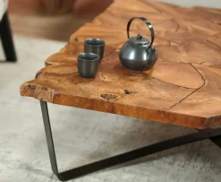 Table basse carrée teck massif recyclé D100 cm BALTIMORE