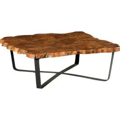 Table basse carrée teck massif recyclé D100 cm BALTIMORE