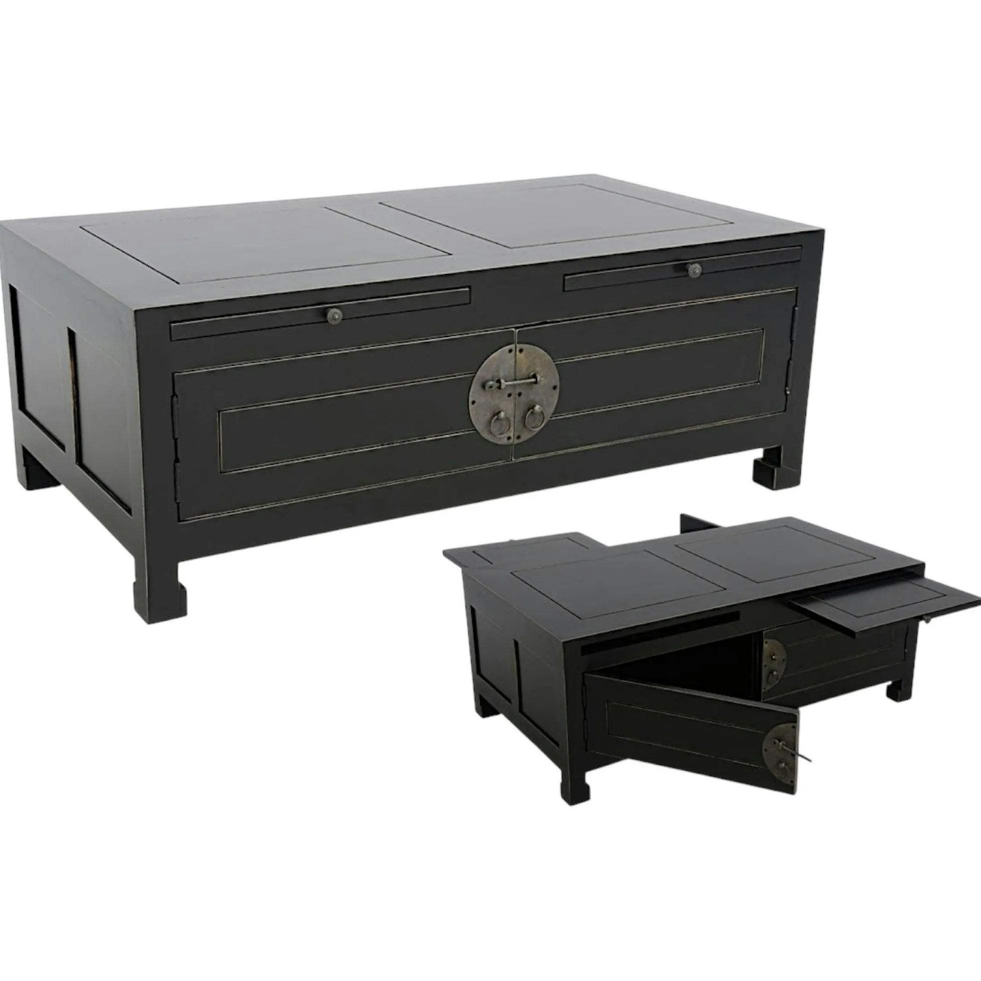 Table basse chinoise rectangle hévéa 110x60cm MAORI