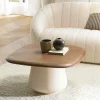 Table basse 70 cm en manguier pied ivoire TOSCA