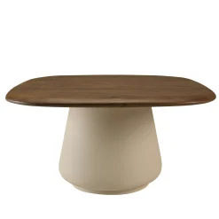 Table basse 70 cm en manguier pied ivoire TOSCA