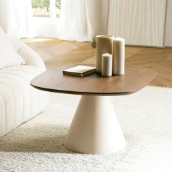 Table basse 80 cm en manguier pied métal TOSCA