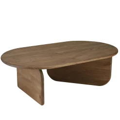 Table basse 140cm forme organique en bois de mindi ARCUS