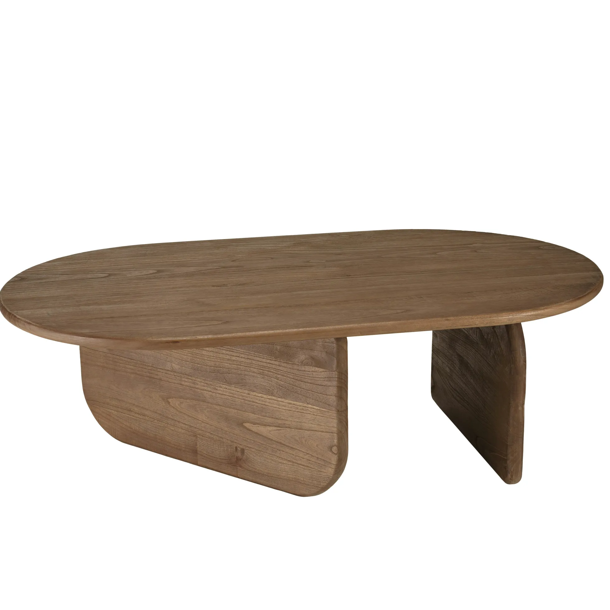 Table basse 140cm forme organique en bois de mindi ARCUS