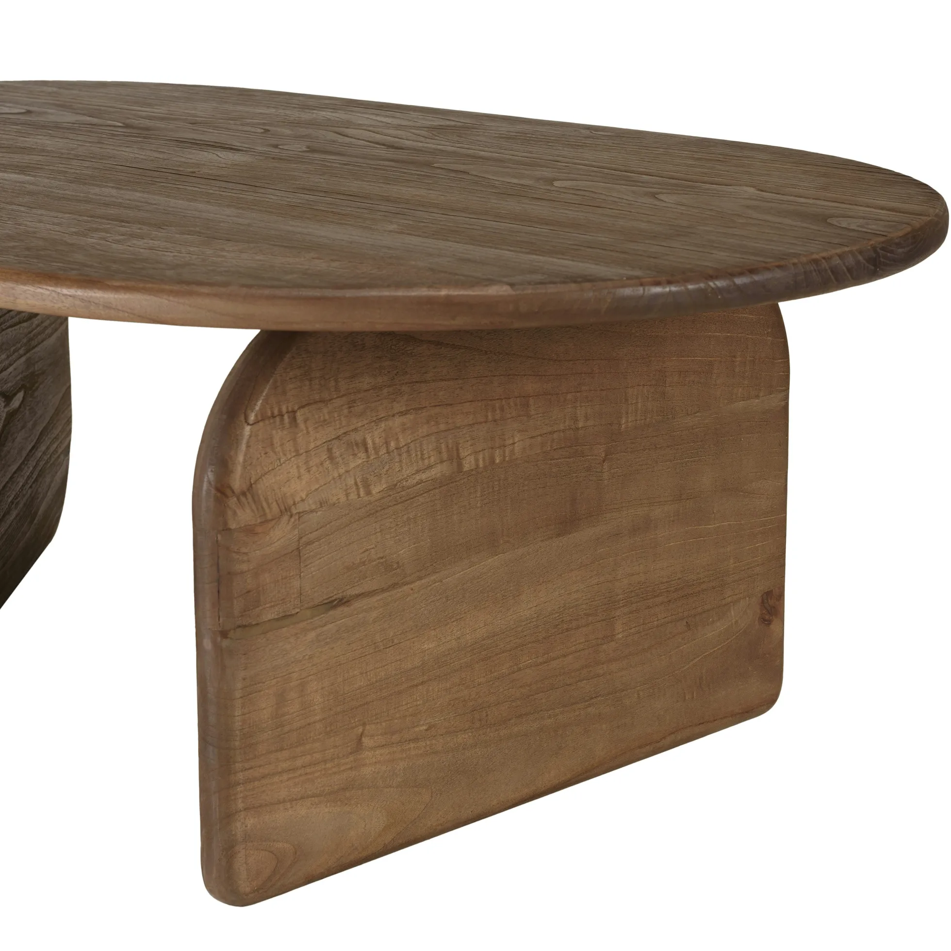 Table basse 140cm forme organique en bois de mindi ARCUS