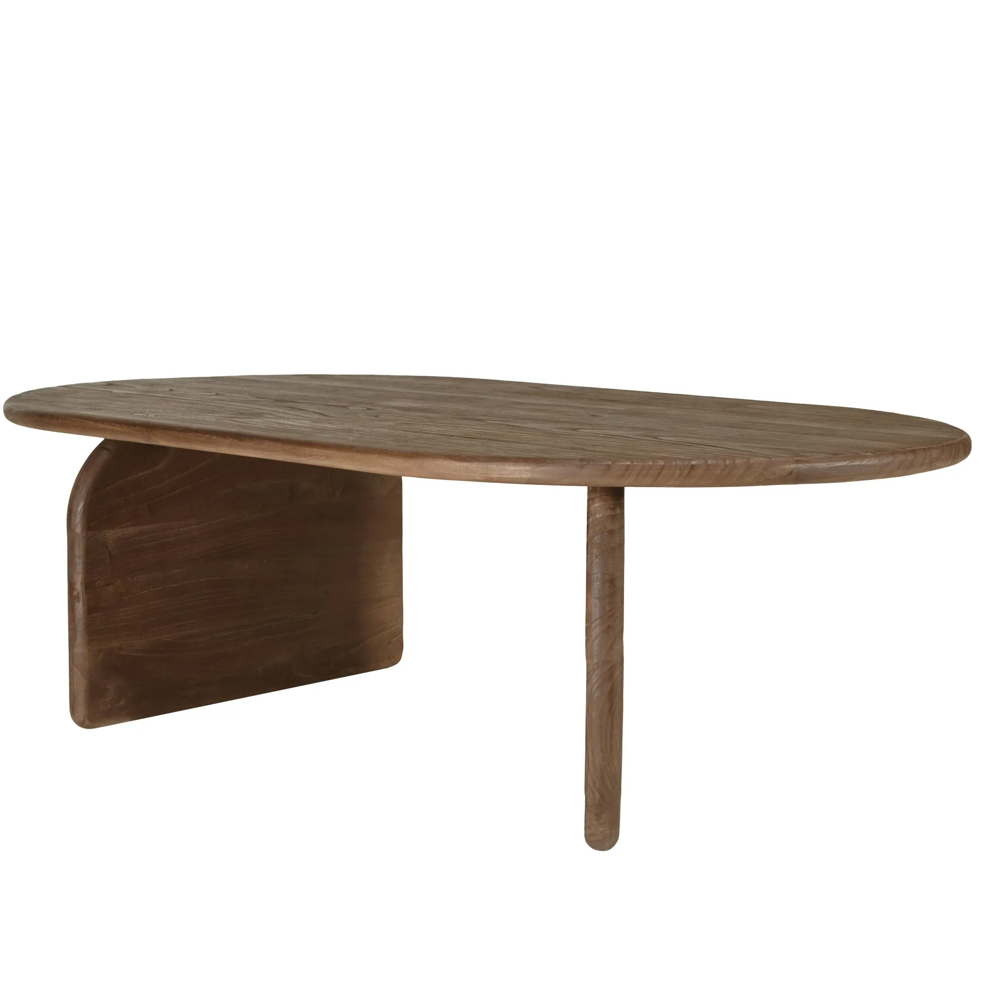 Table basse 140cm forme organique en bois de mindi ARCUS