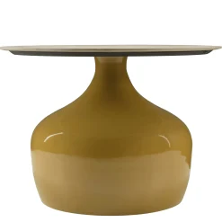 Table basse 60cm plateau en céramique pied fer camel ELORA