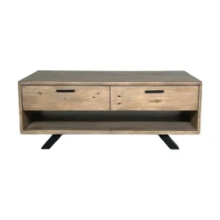 Table basse contemporaine bois recyclé VITTORIA