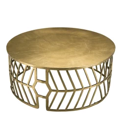 Table basse contemporaine dorée motif flèche ZALA
