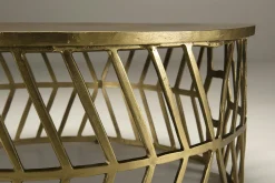 Table basse contemporaine dorée motif flèche ZALA