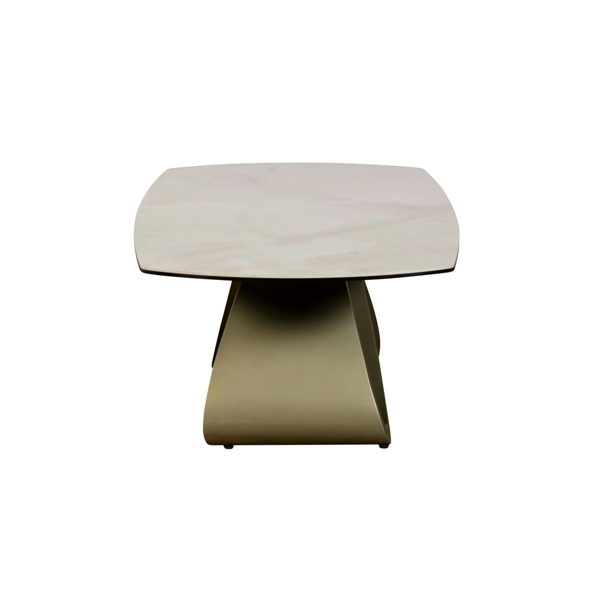 Table basse céramique brillante et pied graphique SYRA