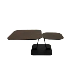 Table basse céramique bronze plateaux déployants LOMBARDIE