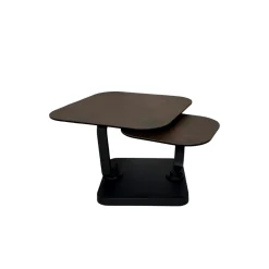 Table basse céramique bronze plateaux déployants LOMBARDIE