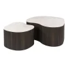 Table basse céramique 3D pied foncé (lot de 2) MAHAL