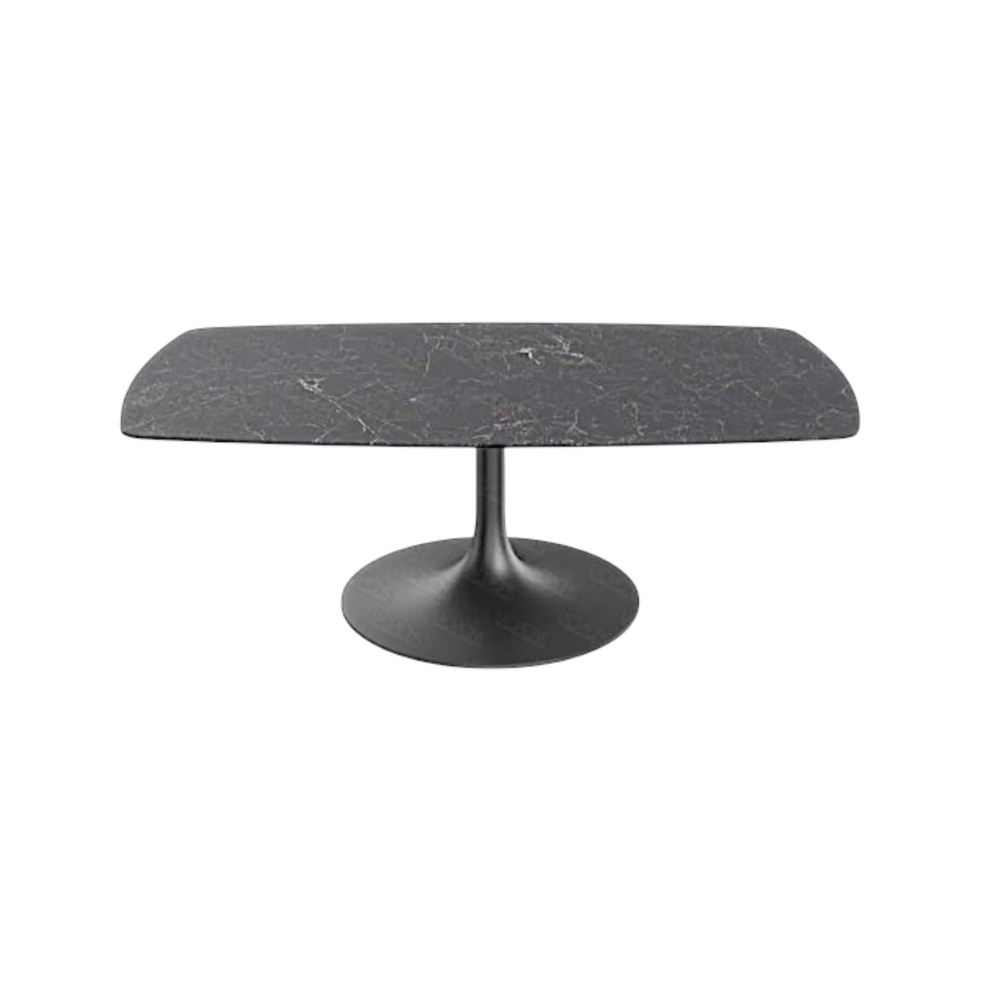 Table basse céramique grise marbrée, pied tulipe 115 cm LIGURIE