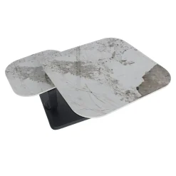 Table basse céramique marbrée plateaux déployants LOMBARDIE