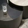 Table basse céramique verre fumé demi-lune (lot de 2) MAHAL