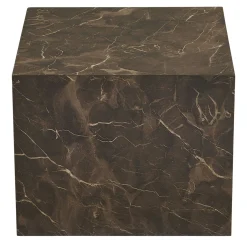 Table basse cube design effet marbre brun (lot de 2) TORANO