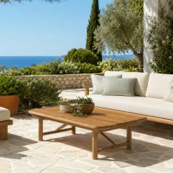 Table basse de jardin 130 cm en teck recyclé ORIA