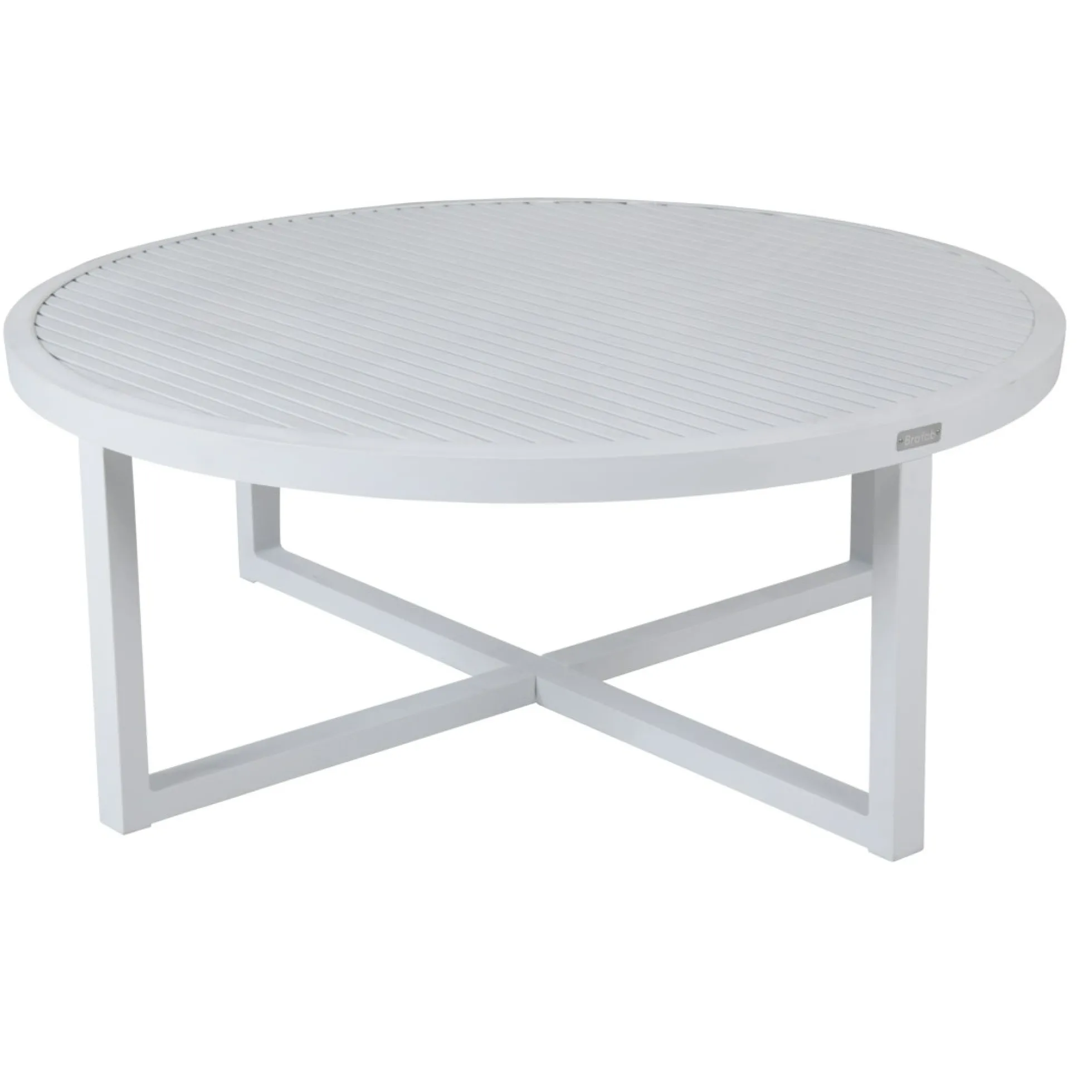 Table basse de jardin en aluminium blanc D 100 cm OSLO