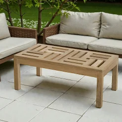 Table basse de jardin en Teck brut massif 100cm SUMMER