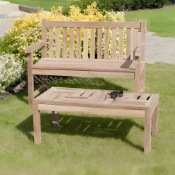 Table basse de jardin en Teck brut massif 100cm SUMMER