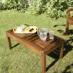 Table basse de jardin en teck huilé 100 cm MACAO
