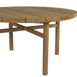 Table basse de jardin ronde en bois de teck recyclé naturel D80 cm SANTO