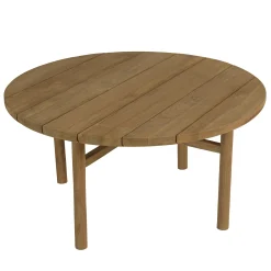 Table basse de jardin ronde en bois de teck recyclé naturel D80 cm SANTO