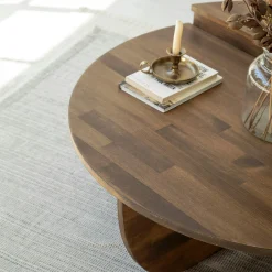 Table basse design en bois brun - 2 modules SITIA