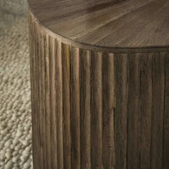 Table basse design en bois de teck avec plateau étoilé (lot de 2) YOGY