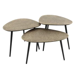 Table basse design organique effet cuivré (lot de 3) RALF