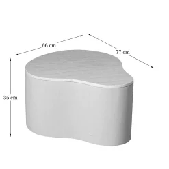 Table basse design organique marbre bois foncé 77 cm DUOMO