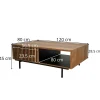 Table basse design teck recyclé 2 tiroirs FANO