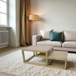 Table basse destructurée Hévéa 130x70x45cm HELENA