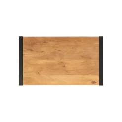 Table basse double plateau bois clair métal noir MILORA