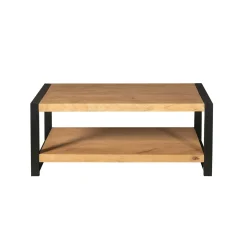 Table basse double plateau bois et métal MILORA