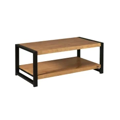 Table basse double plateau bois et métal MILORA