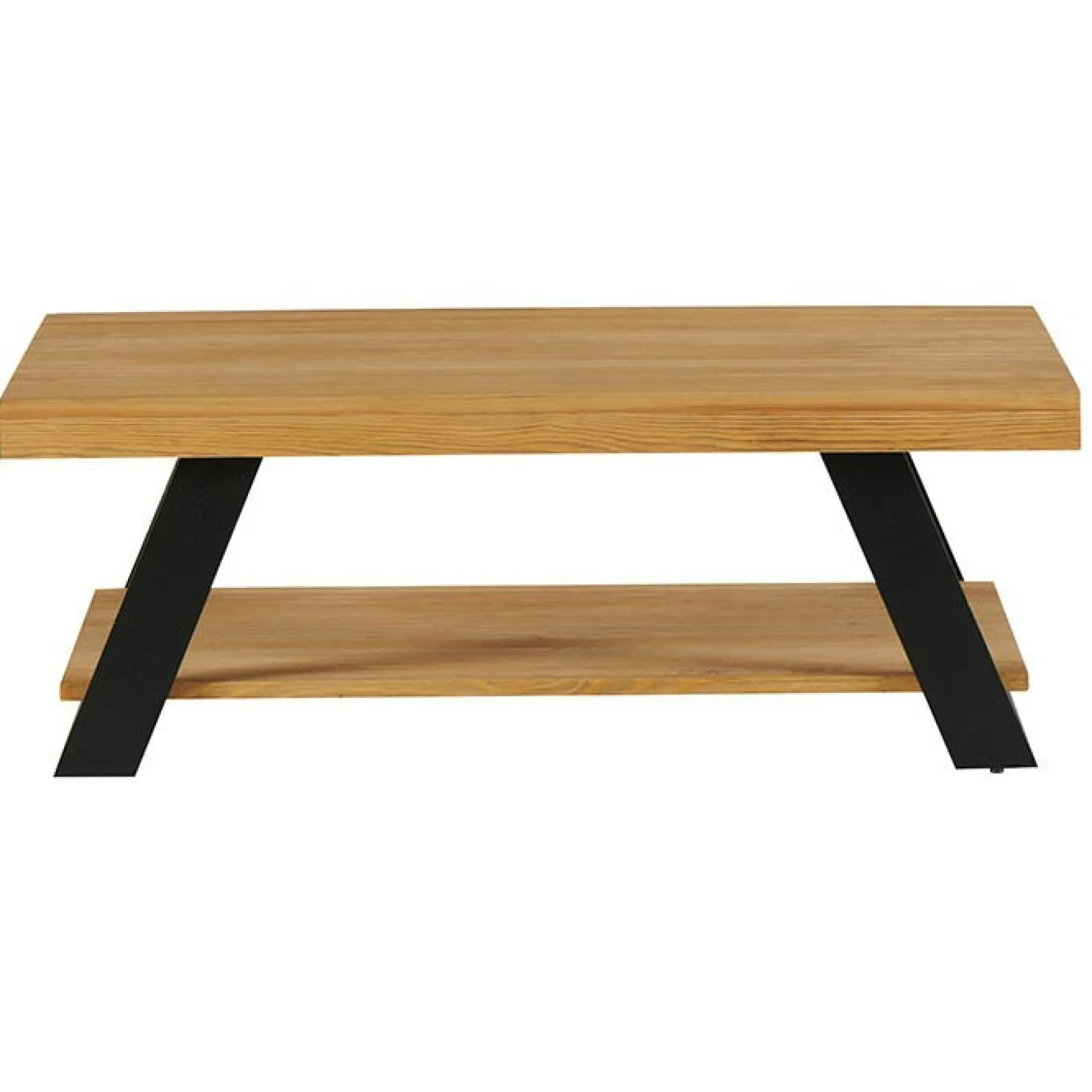 Table basse double plateau en bois de pin massif brossé GREENWICH