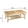 Table basse double plateau rondins de teck naturel MANAK
