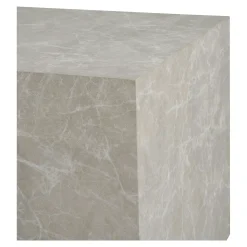 Table basse effet marbre beige - set de 2 cubes design TRINITE