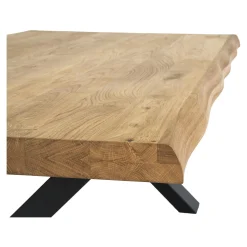Table basse en bois de chêne blond avec bordures naturelles SAVONE