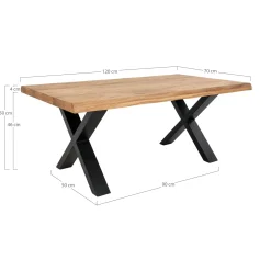 Table basse en bois de chêne blond avec bordures naturelles SAVONE