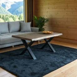 Table basse en bois de chêne brun avec bordures naturelles SAVONE