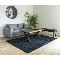 Table basse en bois de chêne brun avec bordures naturelles SAVONE