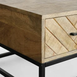Table basse en bois de manguier 2 tiroirs BRIX