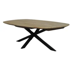 Table basse en bois de teck recyclé, forme ovale DEPOK