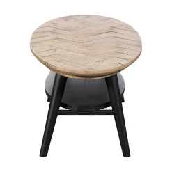 Table basse en bois recyclé FSC motif chevron FAGA