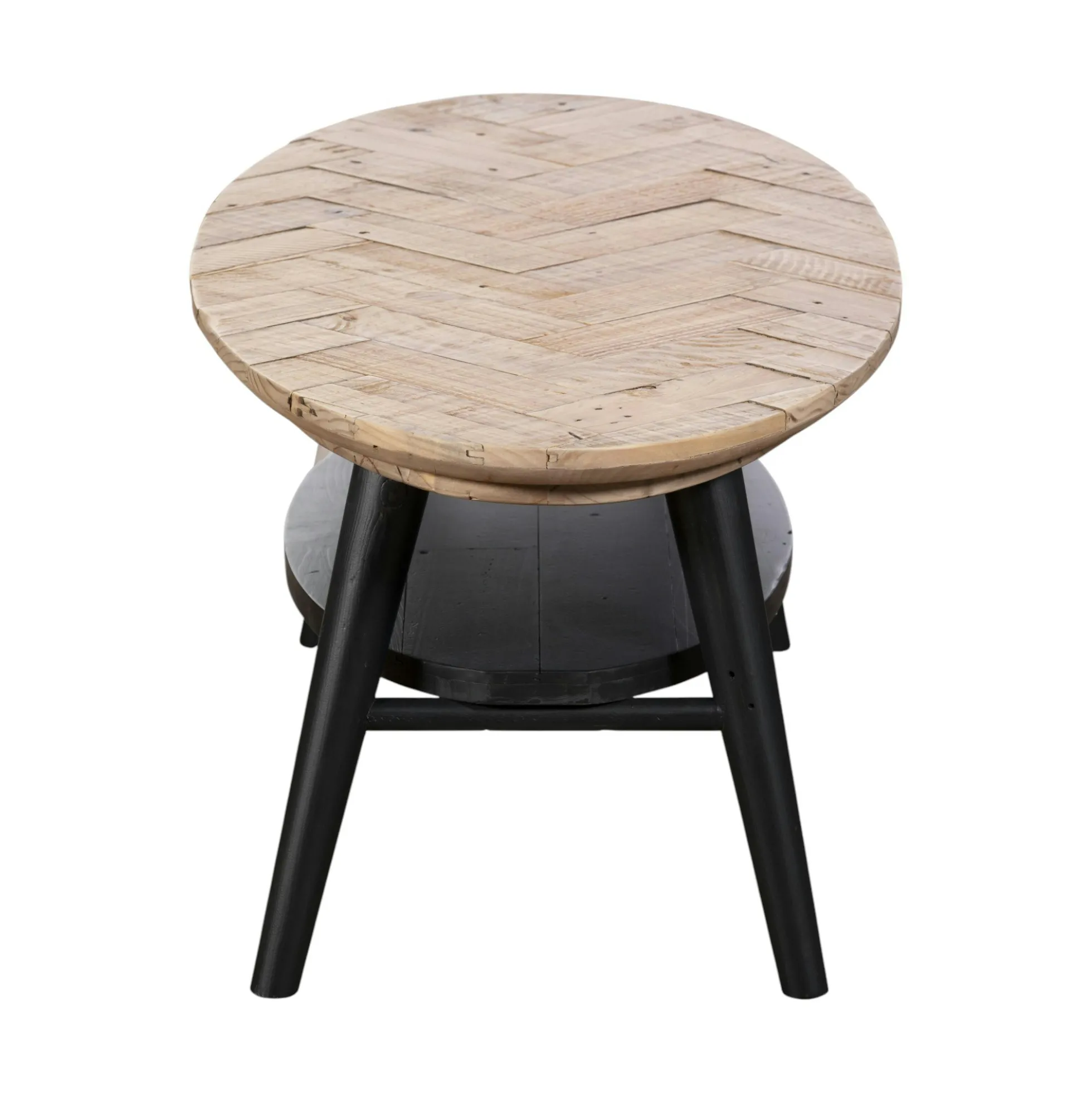 Table basse en bois recyclé FSC motif chevron FAGA